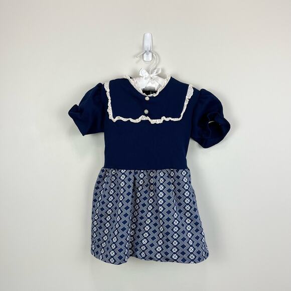 Vintage Sears Navy Blue Dress 5T - Picture 1 of 11
